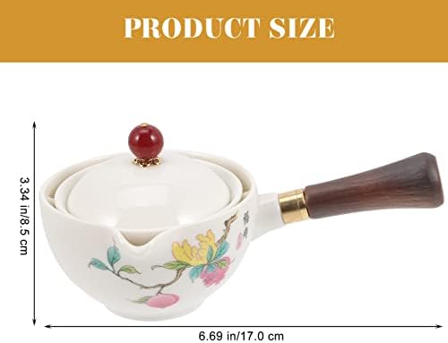 Zerodeko keramički čajnik rotirajući aparat za čaj Vintage 360 ​​rotacijski proizvođač čaja s bočnom ručicom gongfu čaj od čajnog čajnog