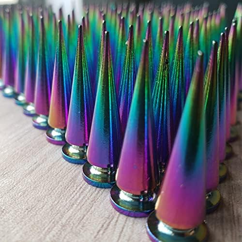 Šiljci za odjeću 20 setova Rainbow holografski konus stablo metal za odvajanje šiljaka za diy kožne zanate cool zakovice punk crocs