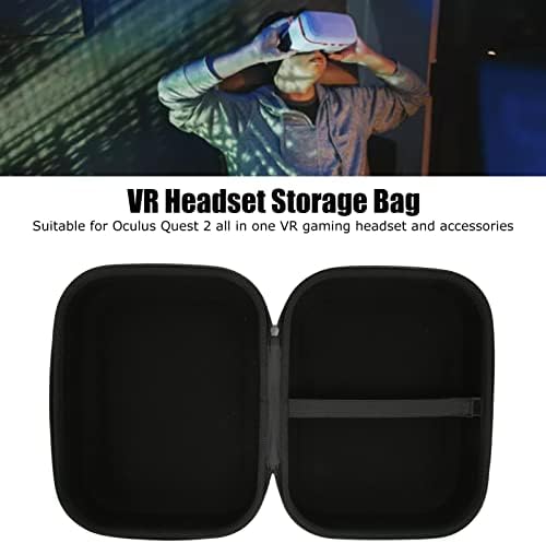JOPWKUIN VR Tvrda vreća za glavu, Double Zipper VR slušalica prijenosna kućišta za Oculus Quest 2