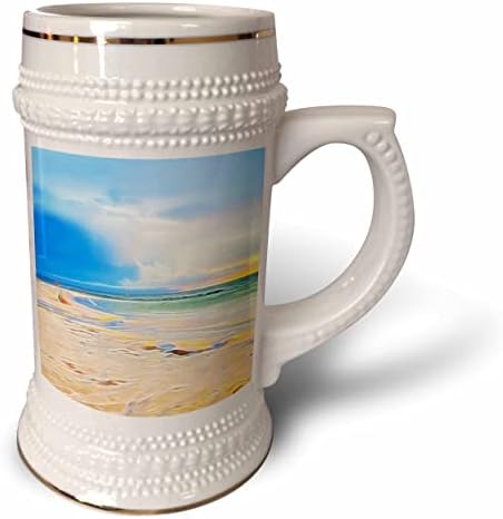 3Drose mirna plaža na jutarnjoj laganoj slici svjetlosti infuzirane slike - 22oz Stein šalica