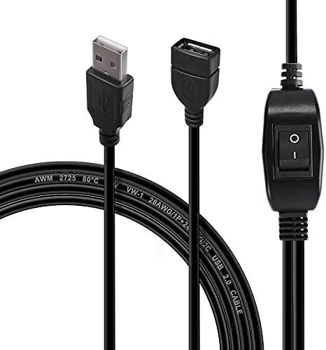 Yeebline USB razdjelnik 2.0 s prekidačem, usb y kabel 1 žensko do 2 muškog priključka za produženje kabela s dvostrukim glavčinom,