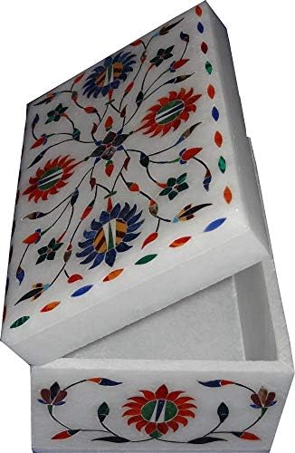 CraftSlook 6 Mramorni nakit kutija Inlay Art Wedding Poklon Malahite ručno izrađeni predmet predmet