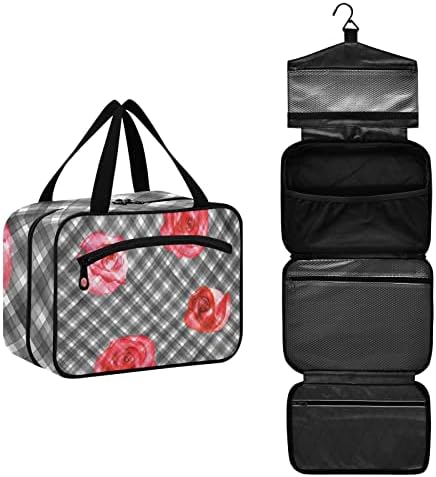 Fuluhuapin cvjetna toaletna torba za žene, kozmetička torba otporna na vodu kozmetička torba s visećim kukom, organizator putovanja