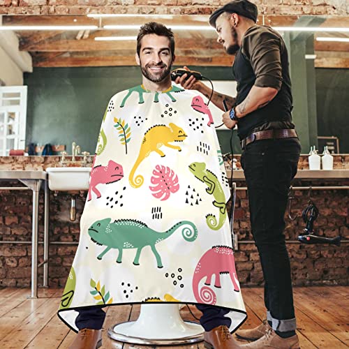 Visesunny brijač Cape obojena Slatka kameleon životinja poliester za rezanje kose salon rta rta pregača anti-statička frizura otporna