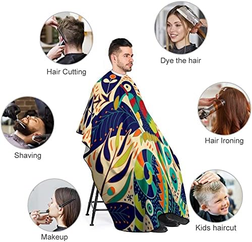 Vantaso etnički papagaj barber rt za muškarce za žene Djeca profesionalna, ekstra velika pregača za pregače salon za kosu za kosu tkanina