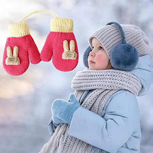 Dječje zimske rukavice runo toplo zgulane pletene rukavice Blok Slatka mekana rastezljiva rukavica otporna na vjetar sa žicom
