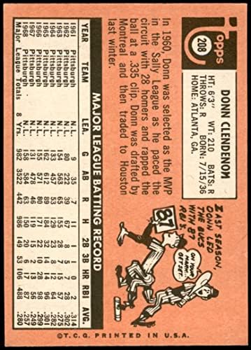 1969. Topps Baseball 208 Donn Clendenon Expos var Mon Montreal Expos izvrsno