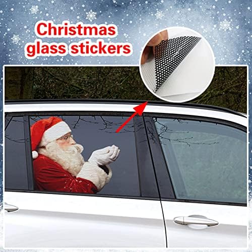 Djed Mraz Polusparentni prozori automobila naljepnice za prozore za božićne automobile naljepnice za odmor za odmor samo ljepljive