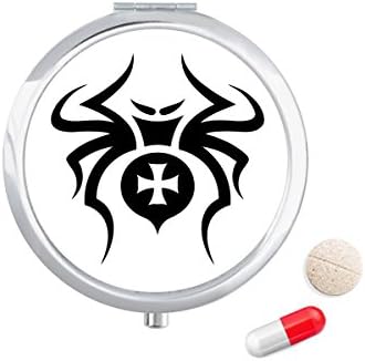 Ilustracija crnog insekta pauka kutija za tablete džepna kutija za pohranu lijekova spremnik za doziranje