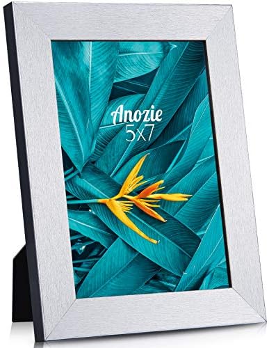 Anozie 5x7 okviri za slike s HD Real staklenom tabletop i zidnom ukrasnom hardverom uključeni