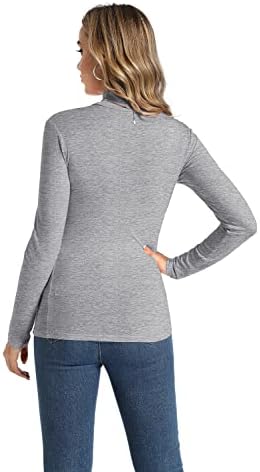 Ženske ležerne mock kornjače aktivni temeljni sloj vrhovi dugi rukavi mekana tanka košulja pulover