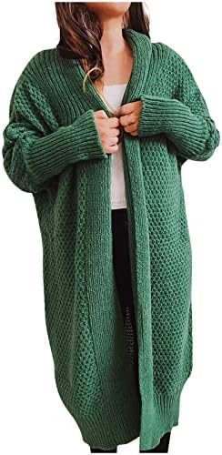 Ženski ležerni kabel s dugim rukavima pleteni otvoreni prednji labavi komad džemper kardigan kaput vanjska odjeća s V-izrezom džemper