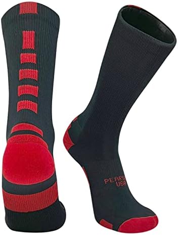 Pearsox Bolt košarkaške nogometne odbojke čarape - crne, crvene