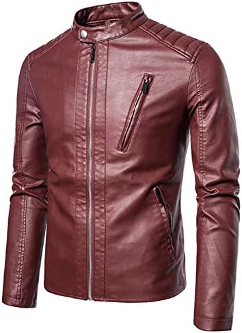 Hobekrk Muške jakne PU kožne kapute jakna Slučajna odjeća Muška odjeća Outre odjeća Zip Cardigan Faux kožni motocikl