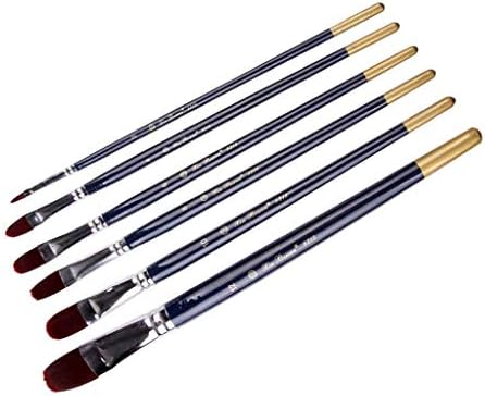 n/a 6pcs/set drvena ručka akvarelna boja olovka umjetnik boja četkica najlon kosa tamnoplava drvena ručka multi svrha
