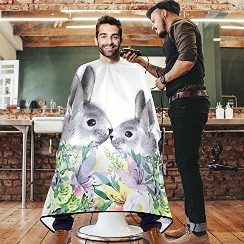 visesunny brijač rta slika uskršnji zeko cvijet poliestera za rezanje kose salon rta rta pregača anti-statička frizura otporna na vodu