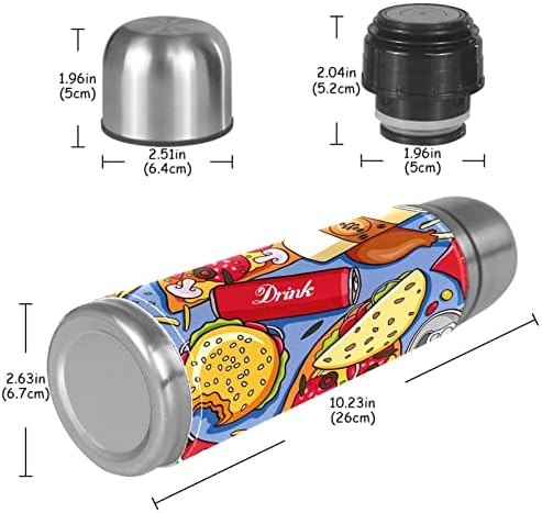 Nehrđajući čelik Kožni vakuum izolirana šalica Ukusna hrana Termos boca za vodu za vruća i hladna pića Djeca odrasli 16 oz