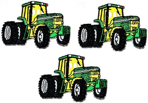 UMAMA PATCH SET od 3 poljoprivrednog traktora Slatko zeleni crtani aparat zakrpa zakrpa Izmetno željezo ili šivanje na zanatskoj zanatskoj