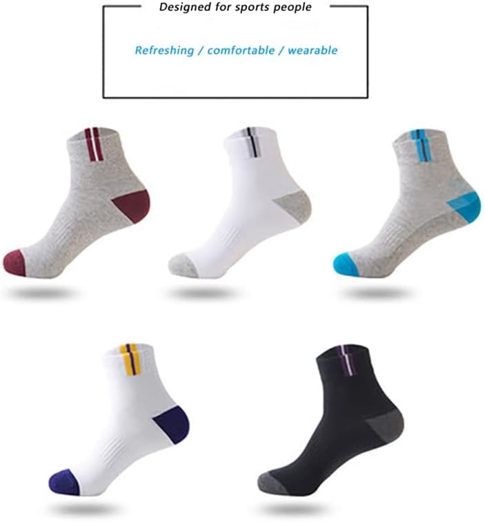 Yfqhdd 5 parova čarapa muškarci jesenski zimski sportovi casual muški pamučni čarape u cijevi prozračno podudaranje boje