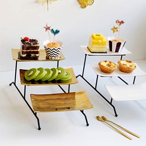 Toyvian Metal Ladica 3- TELETALNI METALNI CUPCAKE stajališta za deserte Mini kolači voće bombone izložbene kule Posluživanje pladnjeva