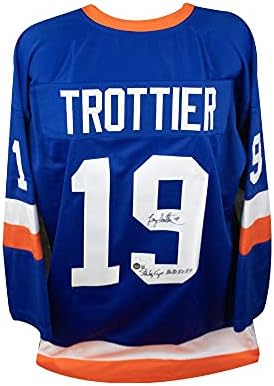 Bryan Trottier Stanley šalice autogramiranog prilagođenog hokejskog dres - bas coa