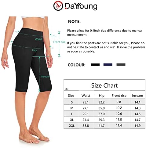 Dayoung Women Yoga kratke hlače visoki struk Kontrola trbuha.