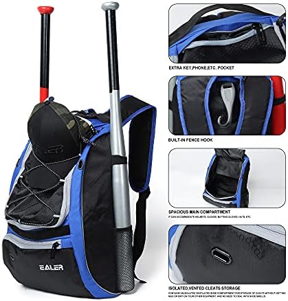 Ealer Baseball Bat Bag - ruksak za bejzbol, T -kuglu i softball opremu za mlade i odrasle | Drži palicu, kacigu, rukavice i cipele