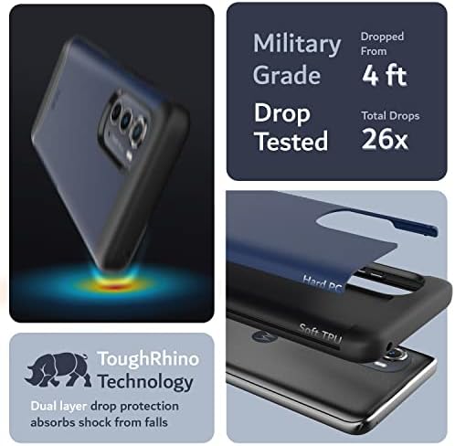 Tudia DualShield dizajniran za slučaj Motorola Edge 2022, [MERGE] Shot -otporni vojni razred vitki dvostruki sloj teške zaštite za