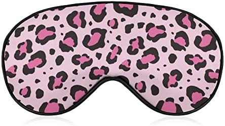 Ružičasti leopard print meka maska ​​za oči učinkovit zasjenjivanje maske za spavanje udobnost zavenice s elastičnim podesivim remenom