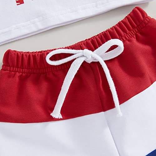 4. srpnja Dječač odjeće 3 6 9 12 18 18 24 mjeseca 2T 3T američka zastava majica Top Tee i kratke hlače Summer Outfit Set