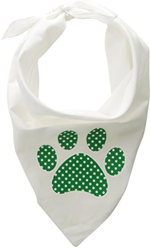 Mirage Pet Products Green Swiss Dot Paw Screen Print Bandana za kućne ljubimce, velike, bijele