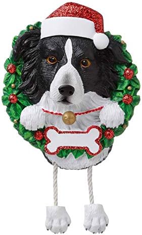 Border Collie Personalizirani božićni ukras
