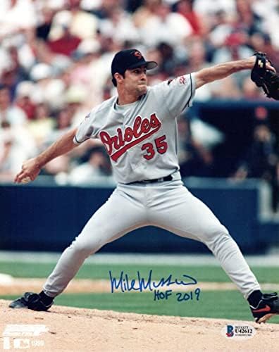Mike Mussina Autografid Baltimore Orioles 8x10 Fotografija W/ 2019 Beckett Authenticted - Autografirane MLB fotografije