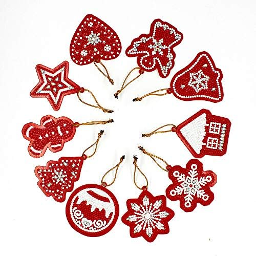 10pcs božićni privjesak ukrasni ukras kartica, božićno drvce snjegović božićni Djed Božićnjak Dekoracija dijamanta slika
