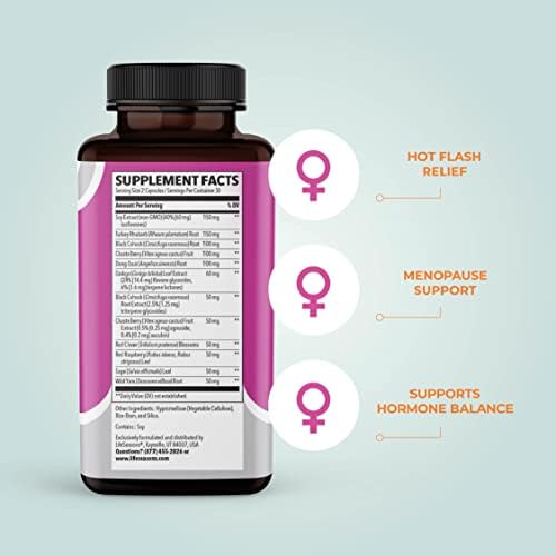 Dodatak za ublažavanje menopauze - prirodna podrška za vruće trepće, hormonsku ravnotežu i noćno znojenje-sadrži izoflavone Crnog kohoša