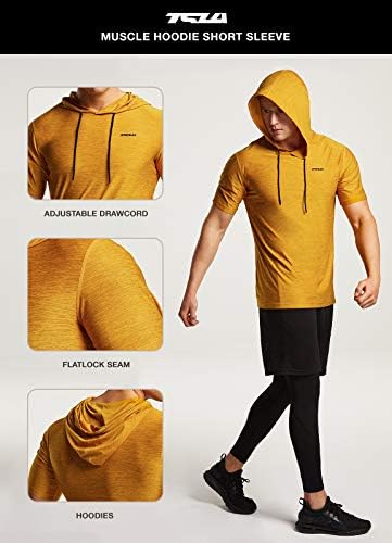 TSLA 3 Pack muški pulover s kratkim rukavima, košulje za vježbanje u trčanju, atletski fitness i majica