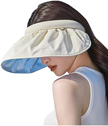 Šeširi za sunce za žene, 2 u 1 širokim sklopljivim sklopivim šeširom od školjke Ljetni šešir na plaži