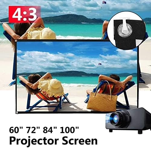 Projekcijske zavjese 60/84/100inch projektor 4: 3 HD zavjesa zaslona zaslon U zatvorenom vanjskom projekcijskom projekciji projektor