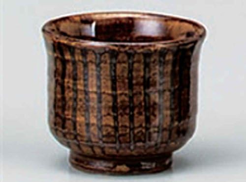 Brown Tokusa 2.6inch Set 2 sake Cups porculan napravljen u Japanu