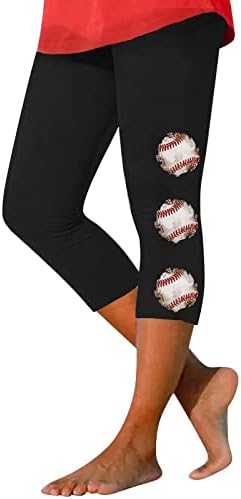 Gamaše za trčanje i jogu s uzorkom bejzbola za žene tajice visokog struka Ultra mekane mat rastezljive udobne hlače za vježbanje u