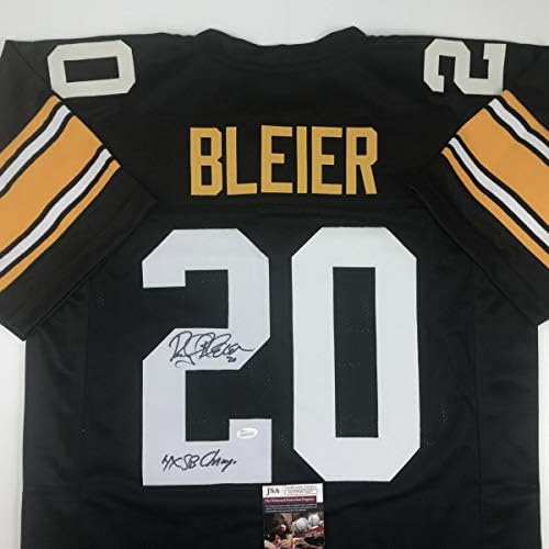 Crni nogometni dres s autogramom Rockie Bleier, 4-puta prvak Pittsburgha