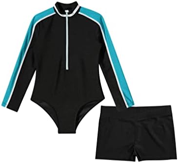 Kupaonski kupaći kostim s dugim rukavima za djevojčice, gimnastički kupaći kostim s kratkim hlačama, sportski plesni kupaći kostim,
