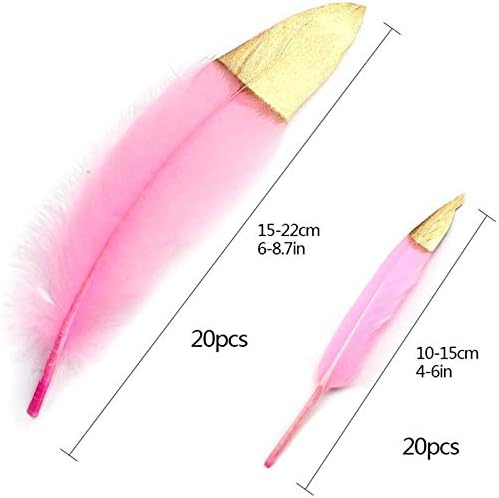 20pcs / lot zlatno ružičasto gusko / pačje perje 10-22 cm dekor vjenčani pribor večernje perje nakit zanatsko pero - patka 20pcs