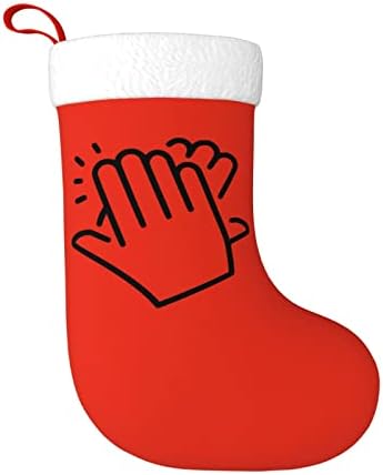 Waymay ruke pljeskajući božićnu čarapu 18 centimetara božićne čarape Klasične čarape za odmor