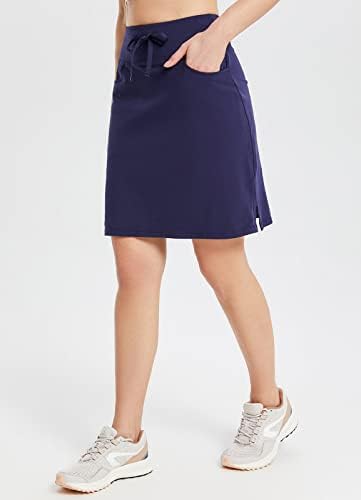 Baleaf ženske suknje suknje 20 dužina koljena pamučni povremeni visoki struk skromni golf skrom s džepom