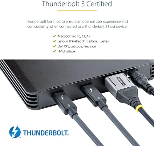 StarTech.com Telo Thunderbolt 3 NVMe s 4 mjesta, za SSD diskove M. 2 NVMe, 1x DisplayPort video/ 2X silaznog luka TB3, 40 Gbit/s, napajanje