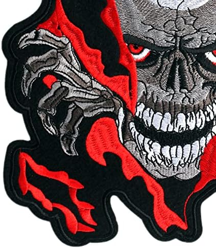 Locomo Grim Reaper veliko šivanje željezo na flasteru Big Skeleton Skull Bone Empoided Emblem Badge Applique Jacking Of Kaput majica