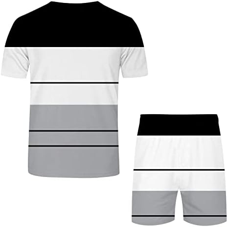 Muška ljetna odjeća od 2 komada, Ležerne majice kratkih rukava i sportske kratke hlače klasičnog kroja, komplet sportske odjeće