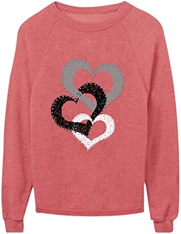 Ženska majica za Valentinovo, majice s grafičkim printom, majice s grafičkim printom, bluza s dugim rukavima, pulover s okruglim vratom,