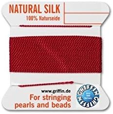 Griffin prirodna svilena nit za žice bisere i perle veličine 10 granata crvena